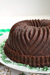 st. patrick secret shamrock chocolate bundt cake | The Baking Fairy