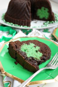 st. patrick secret shamrock chocolate bundt cake | The Baking Fairy