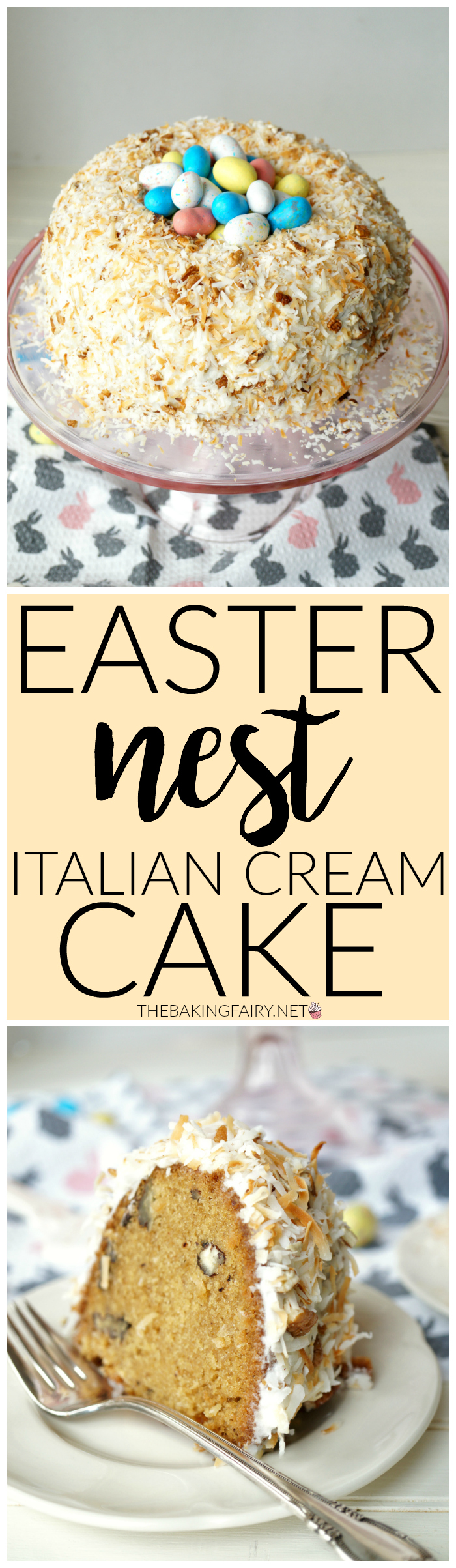 easter nest italian cream cake | The Baking Fairy