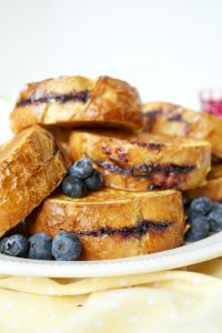 blueberry preserves stuffed french toast with lemon pastry cream | The Baking Fairy