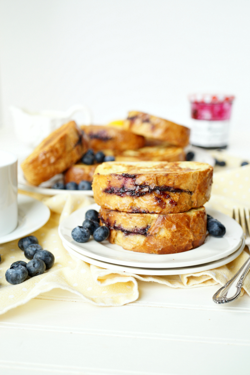 blueberry preserves stuffed french toast with lemon pastry cream | The Baking Fairy