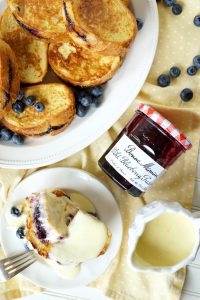 blueberry preserves stuffed french toast with lemon pastry cream | The Baking Fairy