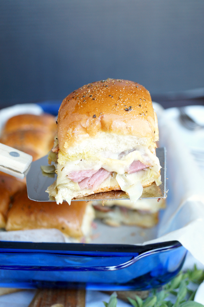 panini-style ham and cheese sliders | The Baking Fairy