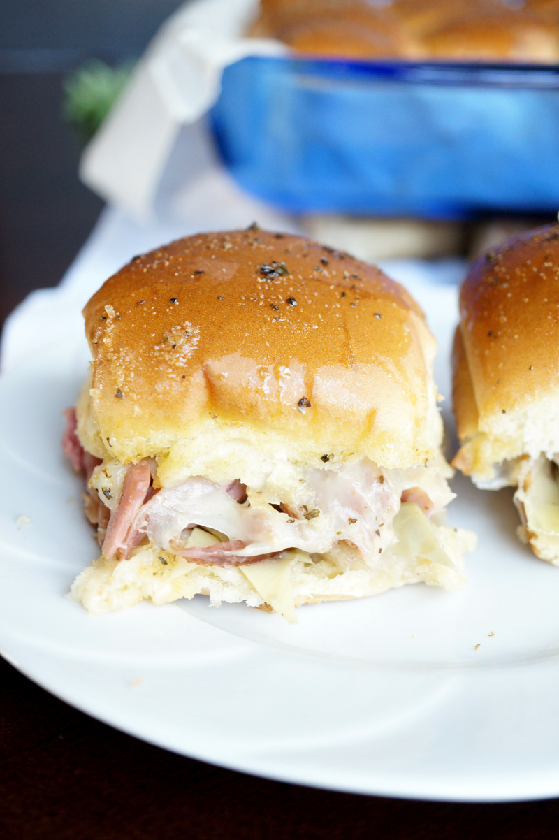 panini-style ham and cheese sliders | The Baking Fairy