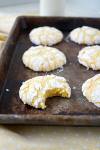 lemon cake mix crinkle cookies | The Baking Fairy