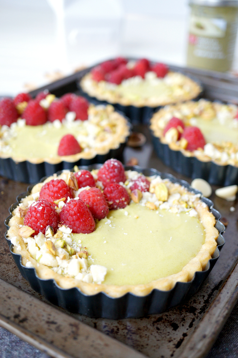 mini raspberry pistachio tartlets | The Baking Fairy