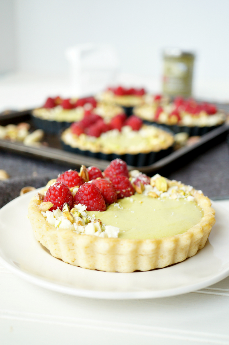 mini raspberry pistachio tartlets | The Baking Fairy