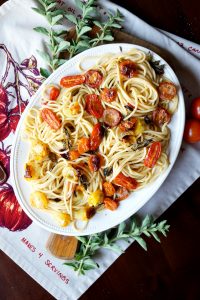 roasted cherry tomato and burrata pasta | The Baking Fairy