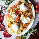 roasted cherry tomato and burrata pasta | The Baking Fairy