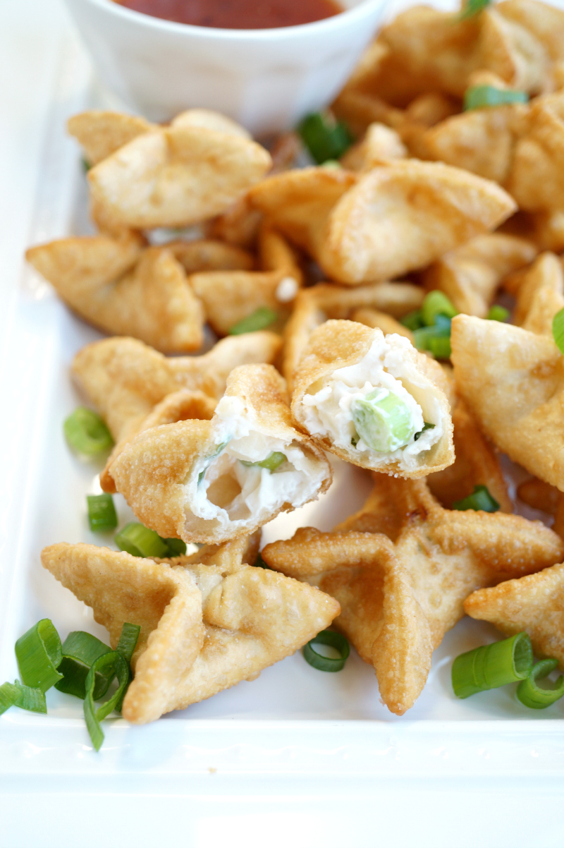 vegan crab cream cheese wontons | The Baking Fairy