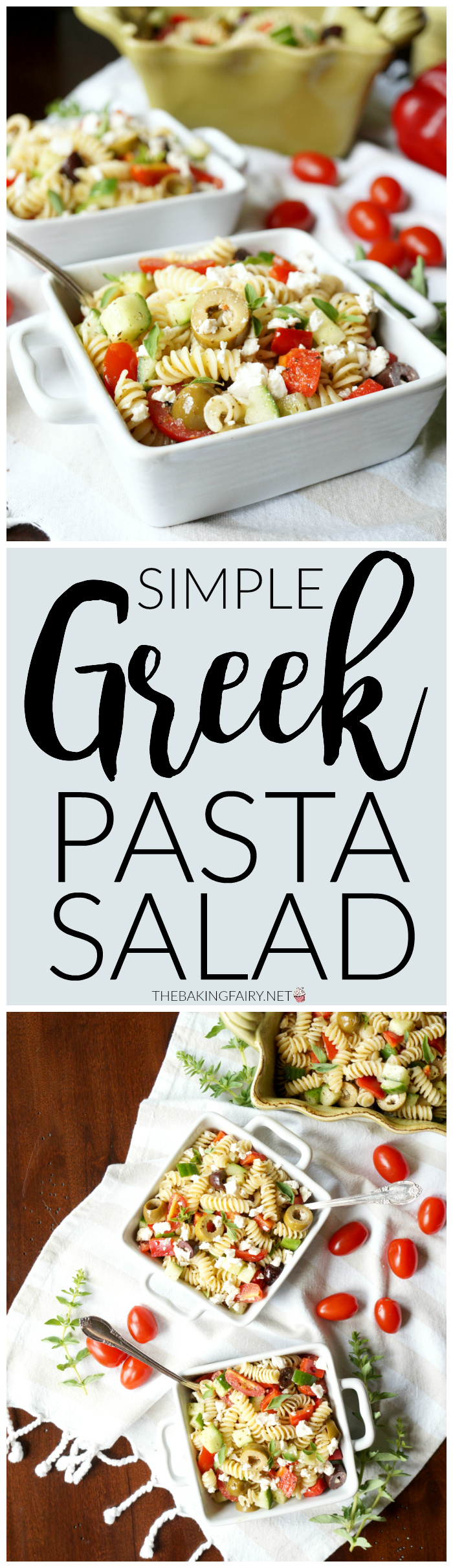 simple Greek pasta salad | The Baking Fairy