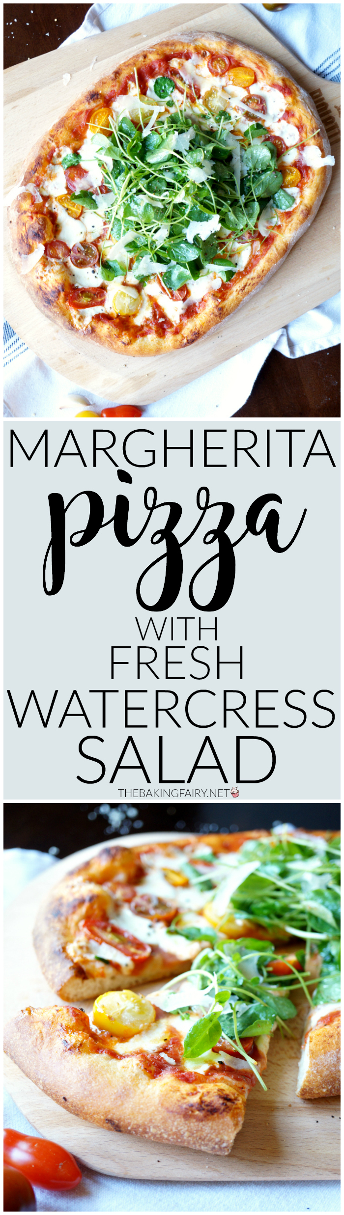 margherita pizza with fresh watercress salad | The Baking Fairy