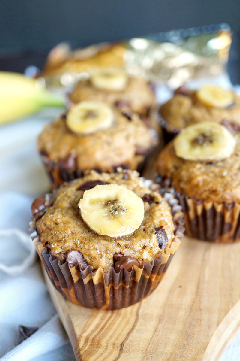 vegan chocolate chip banana muffins | The Baking Fairy