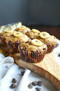 vegan chocolate chip banana muffins | The Baking Fairy