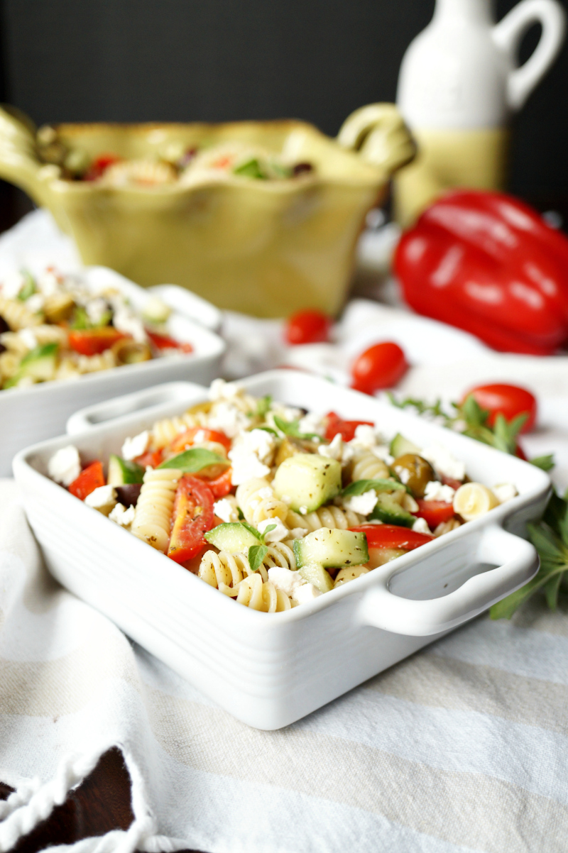 simple Greek pasta salad | The Baking Fairy