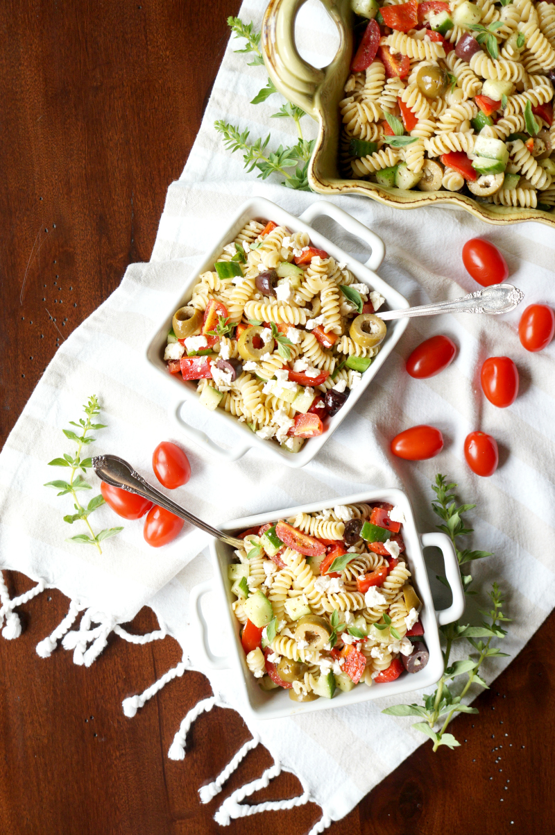 simple Greek pasta salad | The Baking Fairy