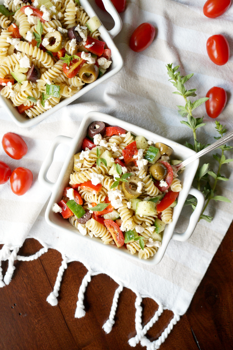 simple Greek pasta salad | The Baking Fairy