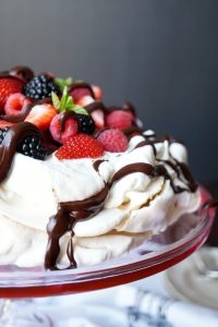 mixed berry dark chocolate pavlova | The Baking Fairy