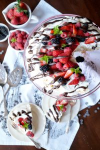 mixed berry dark chocolate pavlova | The Baking Fairy