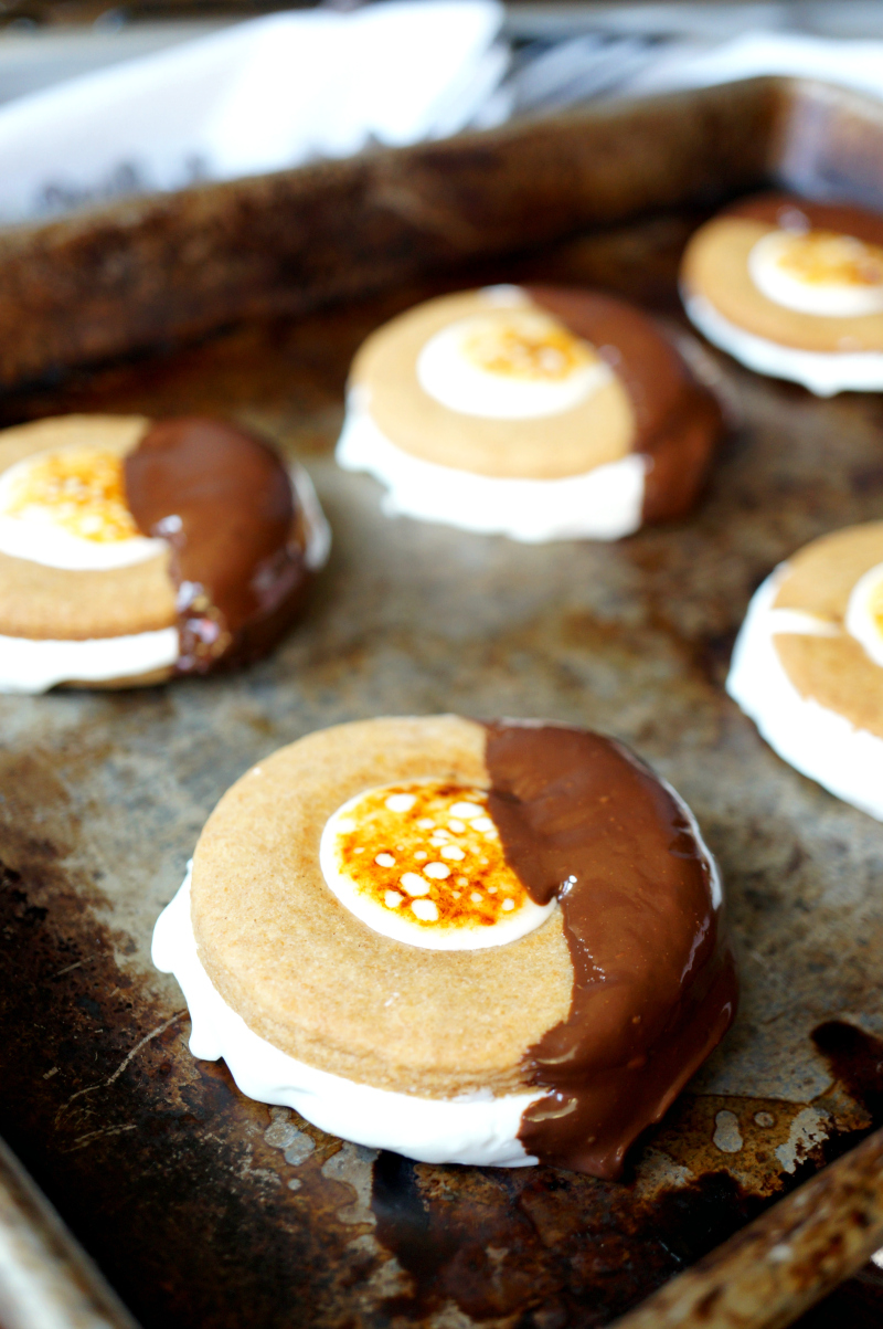 cut-out s'mores sandwich cookies | The Baking Fairy