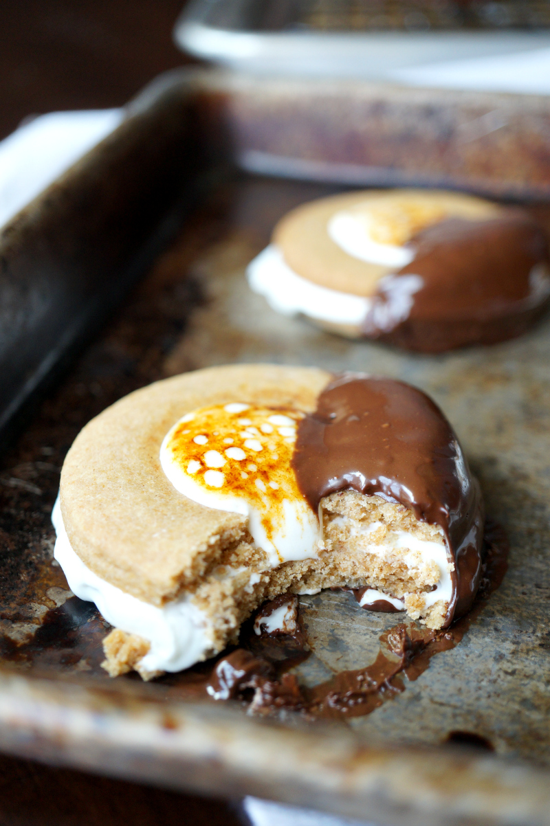 cut-out s'mores sandwich cookies | The Baking Fairy