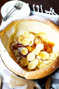 Dutch baby pancake with bananas and coconut caramel | The Baking Fairy