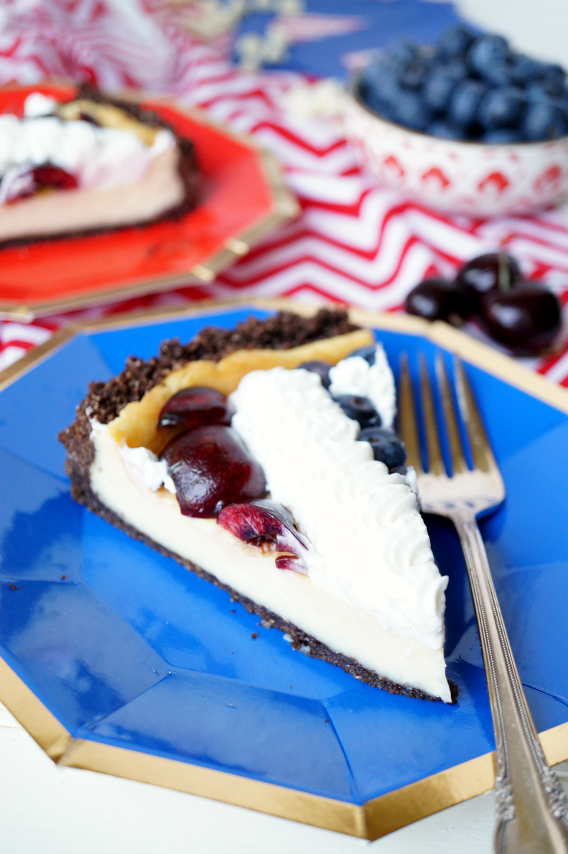American flag white chocolate cheesecake | The Baking Fairy