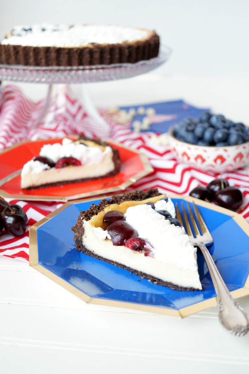 American flag white chocolate cheesecake | The Baking Fairy