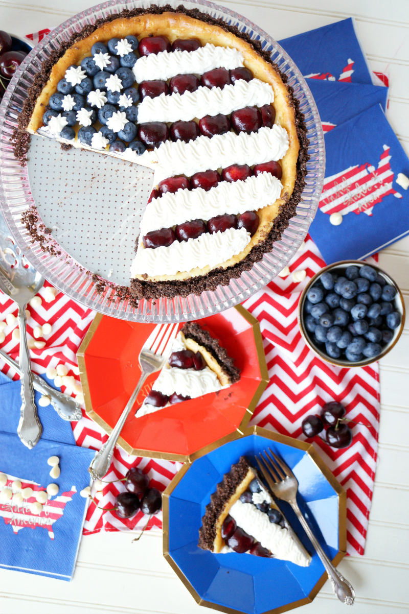 American flag white chocolate cheesecake | The Baking Fairy