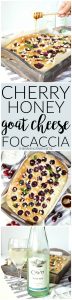 cherry honey goat cheese focaccia | The Baking Fairy #21andup #ad #CavitWines #LoveItShareIt