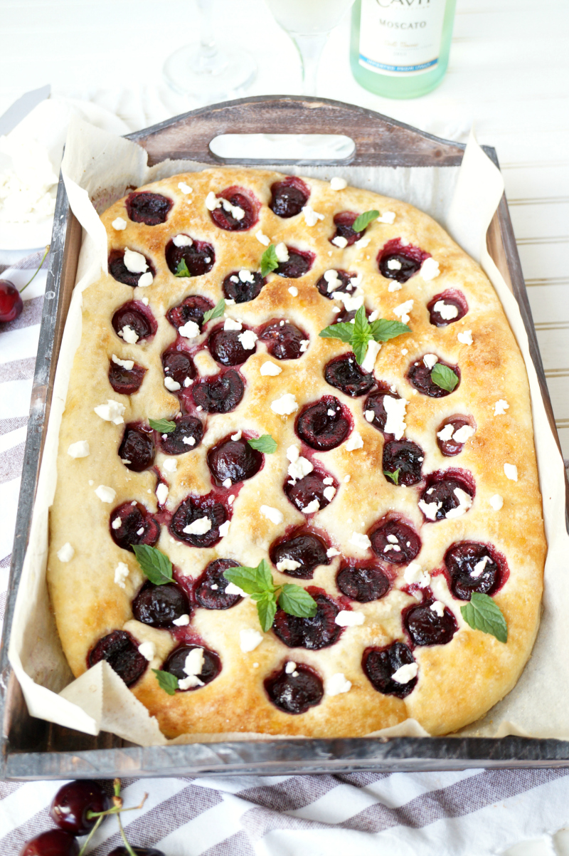 cherry honey goat cheese focaccia | The Baking Fairy