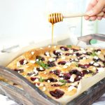 cherry honey goat cheese focaccia | The Baking Fairy #21andup #ad #CavitWines #LoveItShareIt