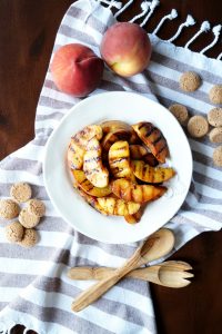 grilled peach & amaretto ice cream | The Baking Fairy