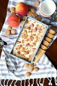 grilled peach & amaretto ice cream | The Baking Fairy