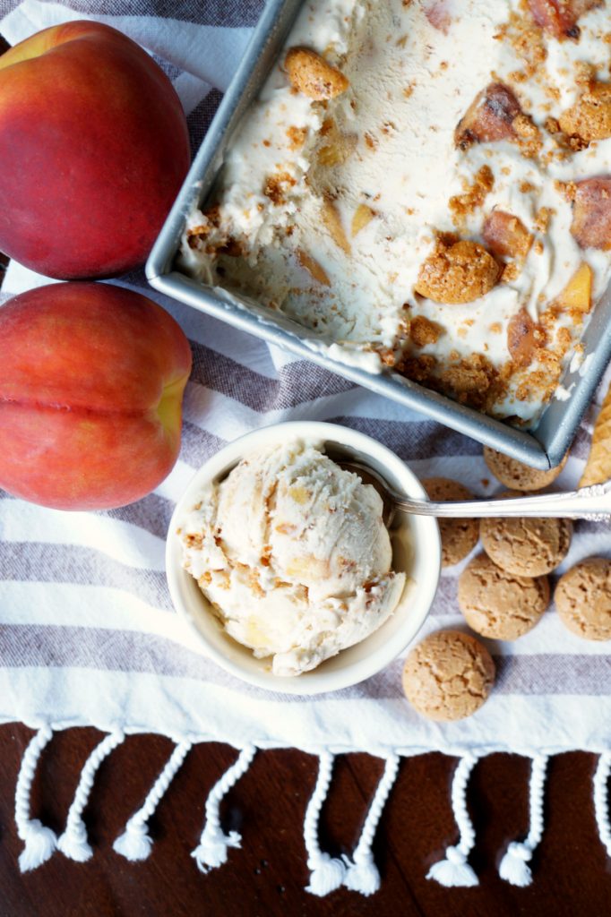 grilled peach & amaretto ice cream The Baking Fairy