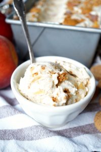 grilled peach & amaretto ice cream | The Baking Fairy