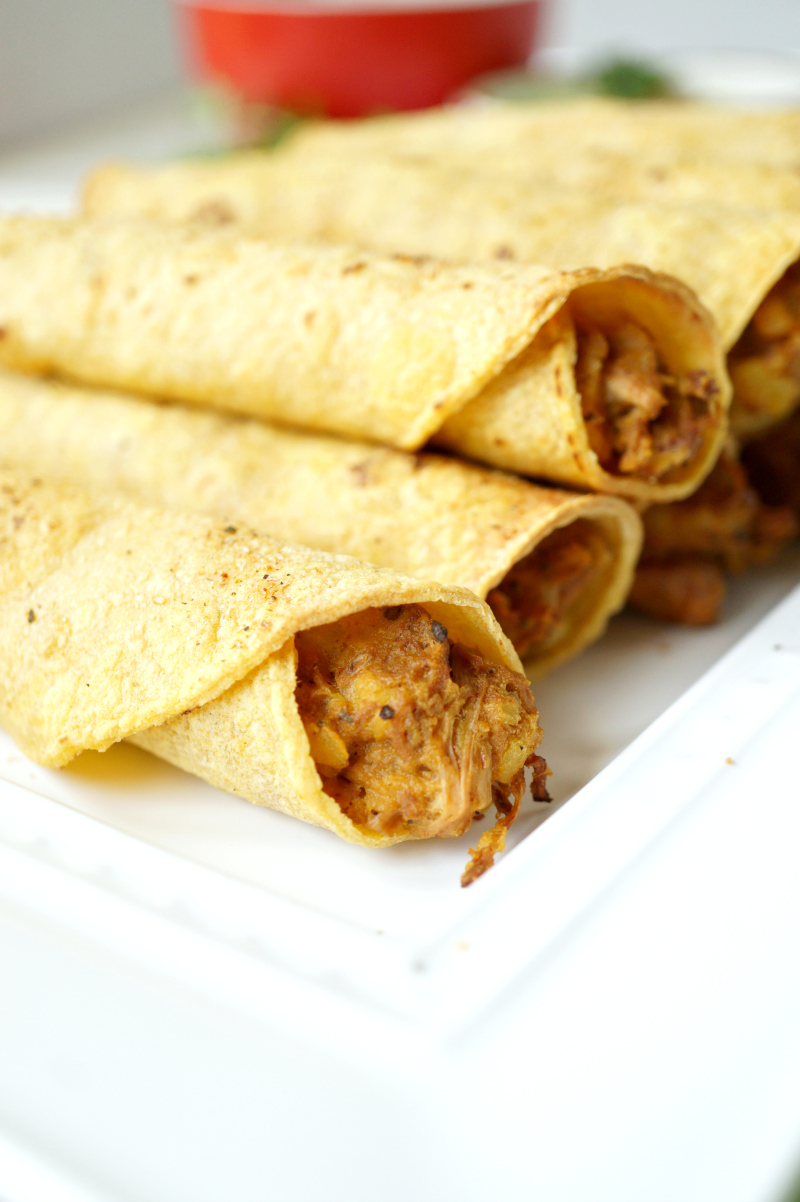 vegan jackfruit & potato taquitos | The Baking Fairy