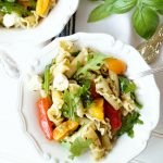 tomato & mozzarella pesto pasta salad | The Baking Fairy