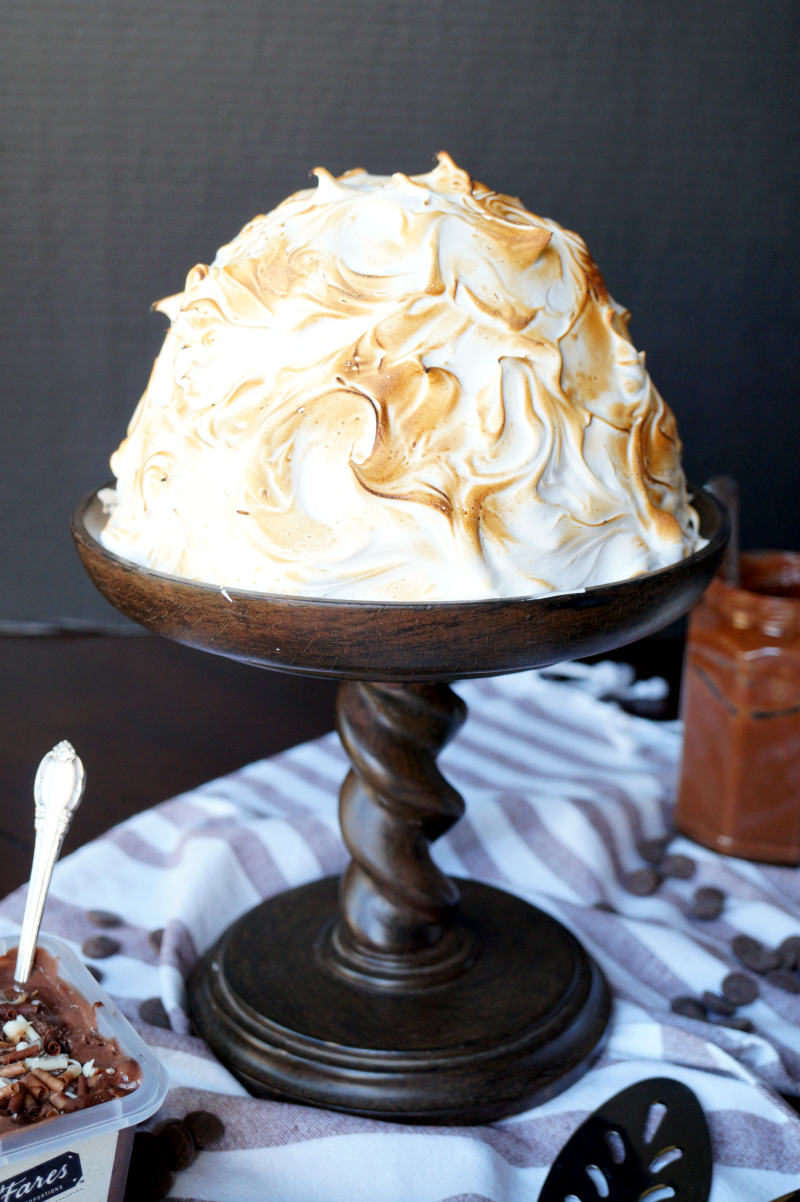 chocolate hazelnut layered Baked Alaska | The Baking Fairy