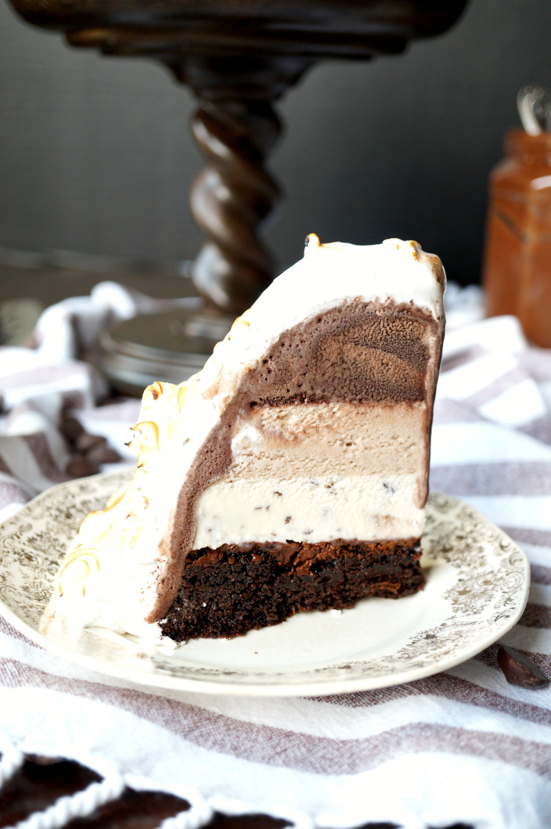 chocolate hazelnut layered Baked Alaska | The Baking Fairy