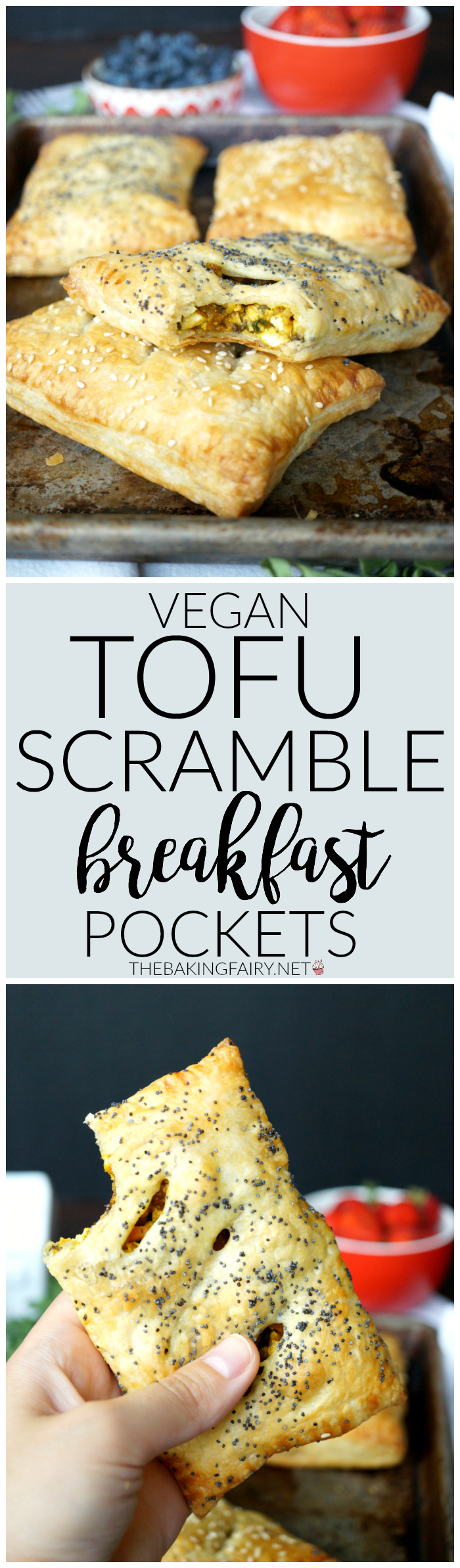 vegan tofu scramble breakfast pockets | The Baking Fairy