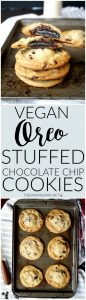 vegan oreo-stuffed chocolate chip cookies | The Baking Fairy