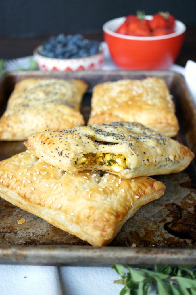 vegan tofu scramble breakfast pockets | The Baking Fairy