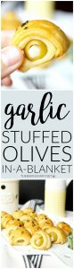 garlic-stuffed olives in a blanket | The Baking Fairy