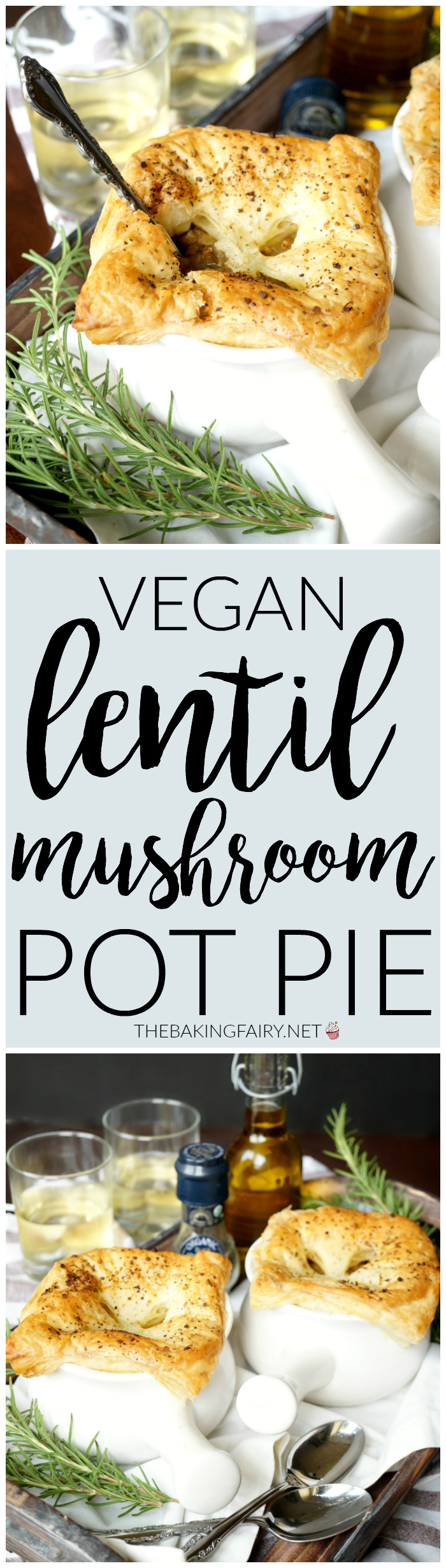 vegan lentil mushroom pot pies | The Baking Fairy