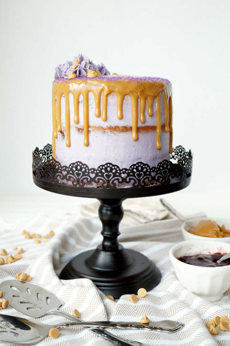 peanut butter & jelly layer cake | The Baking Fairy