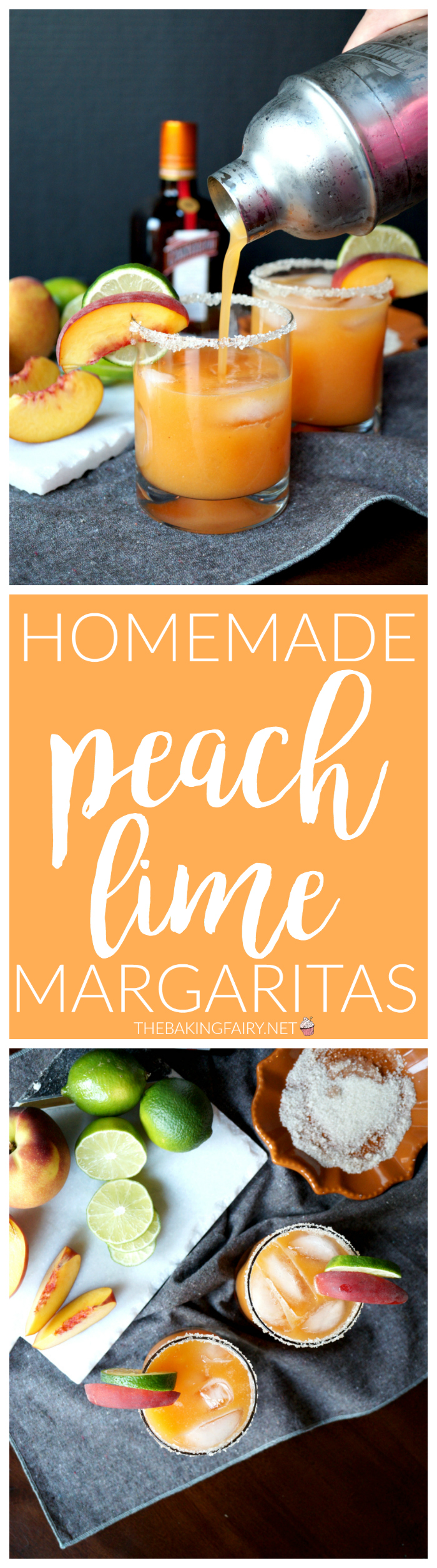 homemade peach lime margaritas | The Baking Fairy