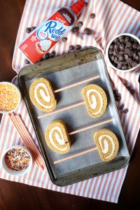 chocolate-covered pumpkin roll pops | The Baking Fairy #reddiforfall #ad