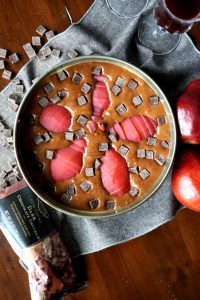 red wine poached pear chocolate cake | The Baking Fairy