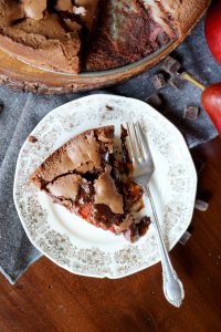 red wine poached pear chocolate cake | The Baking Fairy